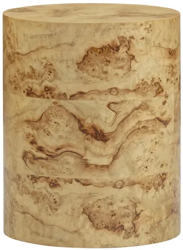 Fig Natural Burl Drum Side Table