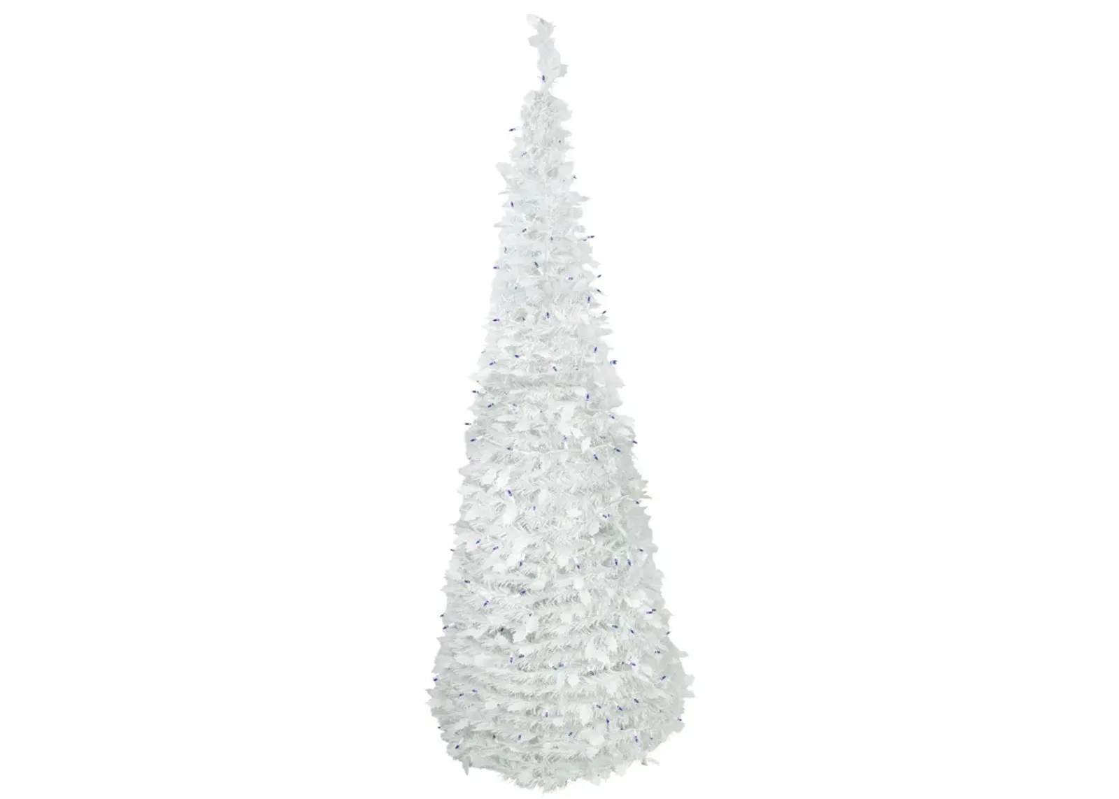 6ft Lighted White Tinsel Pop-Up Artificial Christmas Tree  Blue Lights