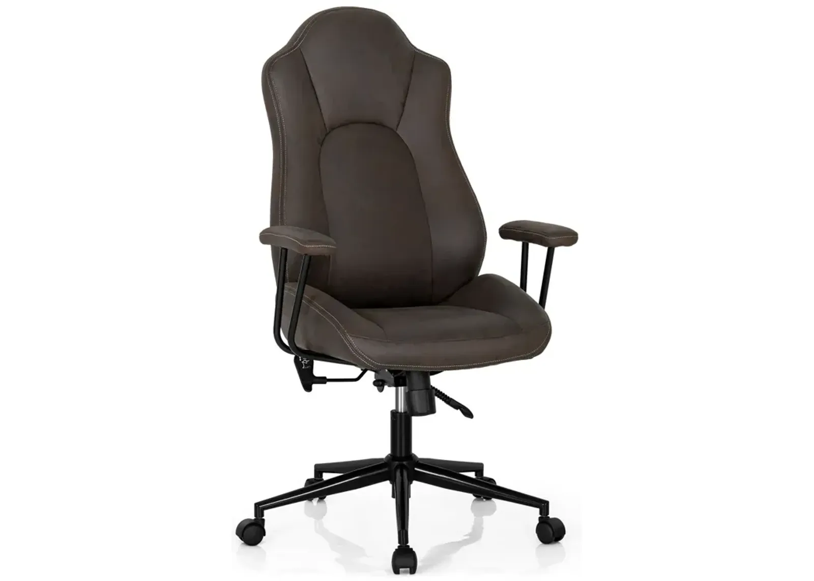 High Adjustable Back Executive Office Chair with Armrest-Brown