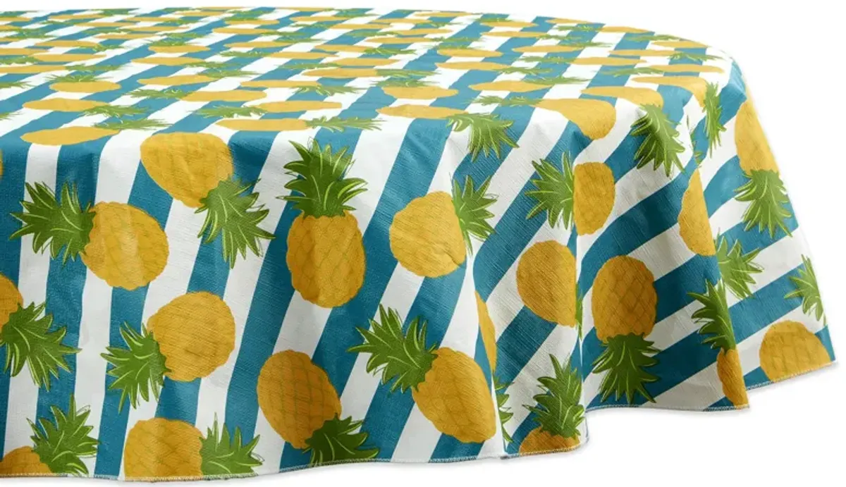 70" Round Pineapple Vinyl Tablecloth