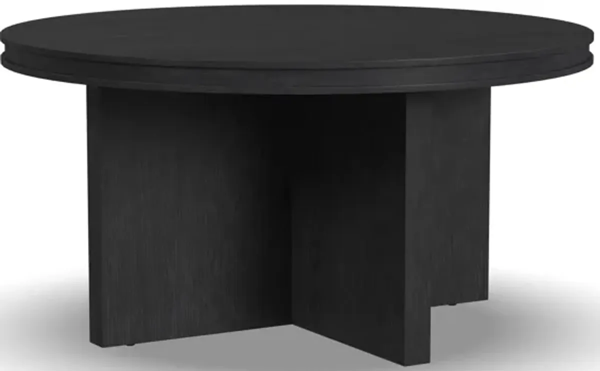Waterfall Black Round Coffee Table