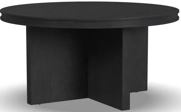 Waterfall Black Round Coffee Table