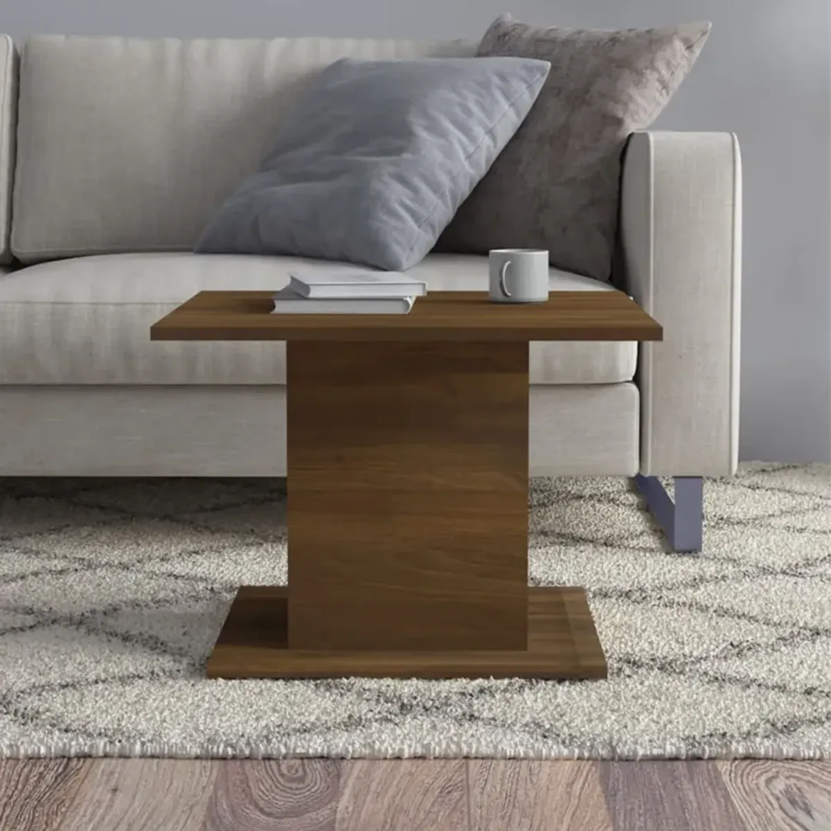 vidaXL Coffee Table Brown Oak 21.9"x21.9"x15.7" Chipboard