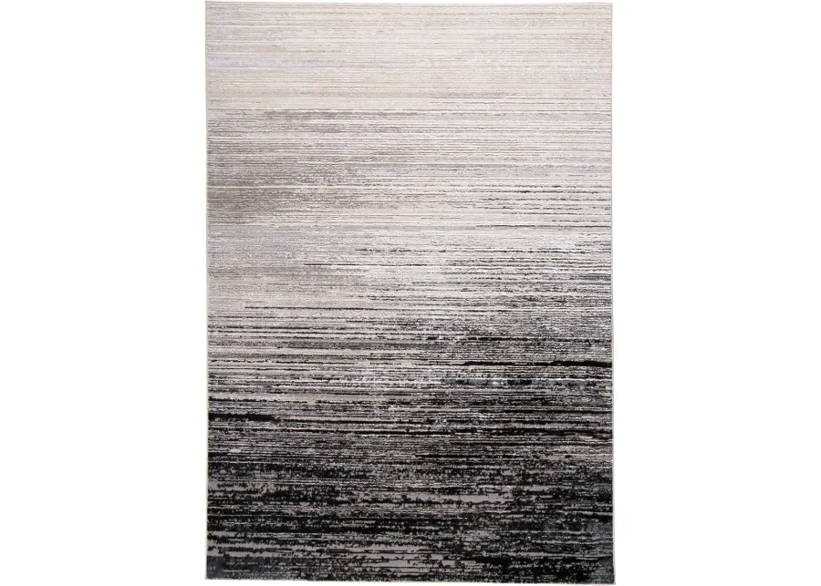 Micah 3337F 9'2" x 12' Black/Gray Rug