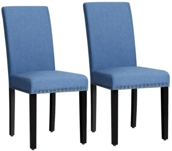 Hivvago Set of 2 Fabric Upholstered Dining Chairs with Nailhead