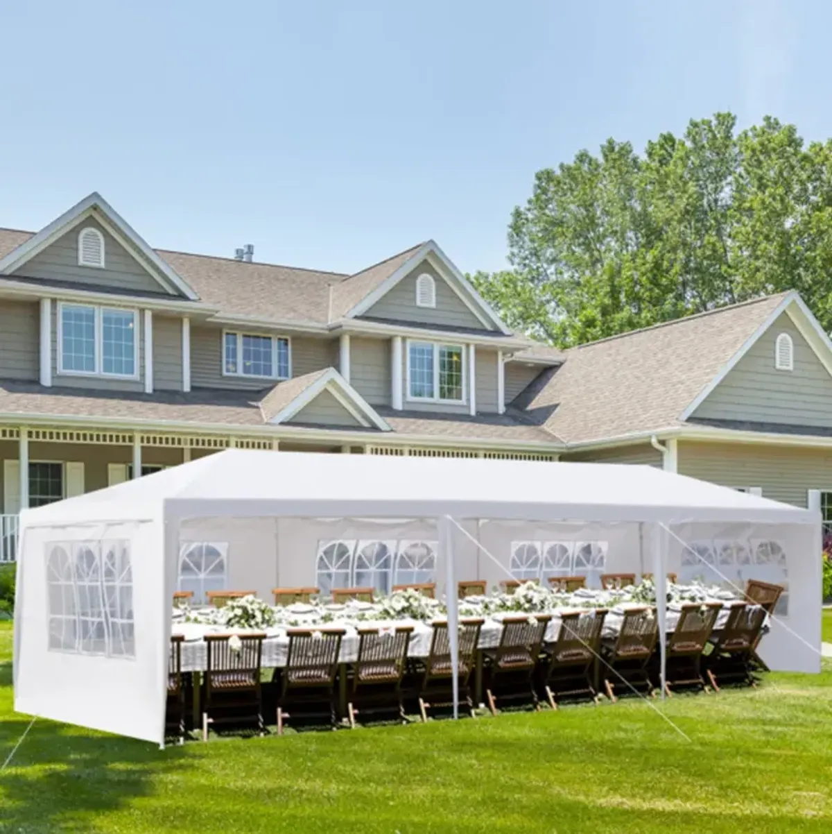 Durable 5-Sided Iron Pergola with PE Cloth and Spiral Pipe Structure