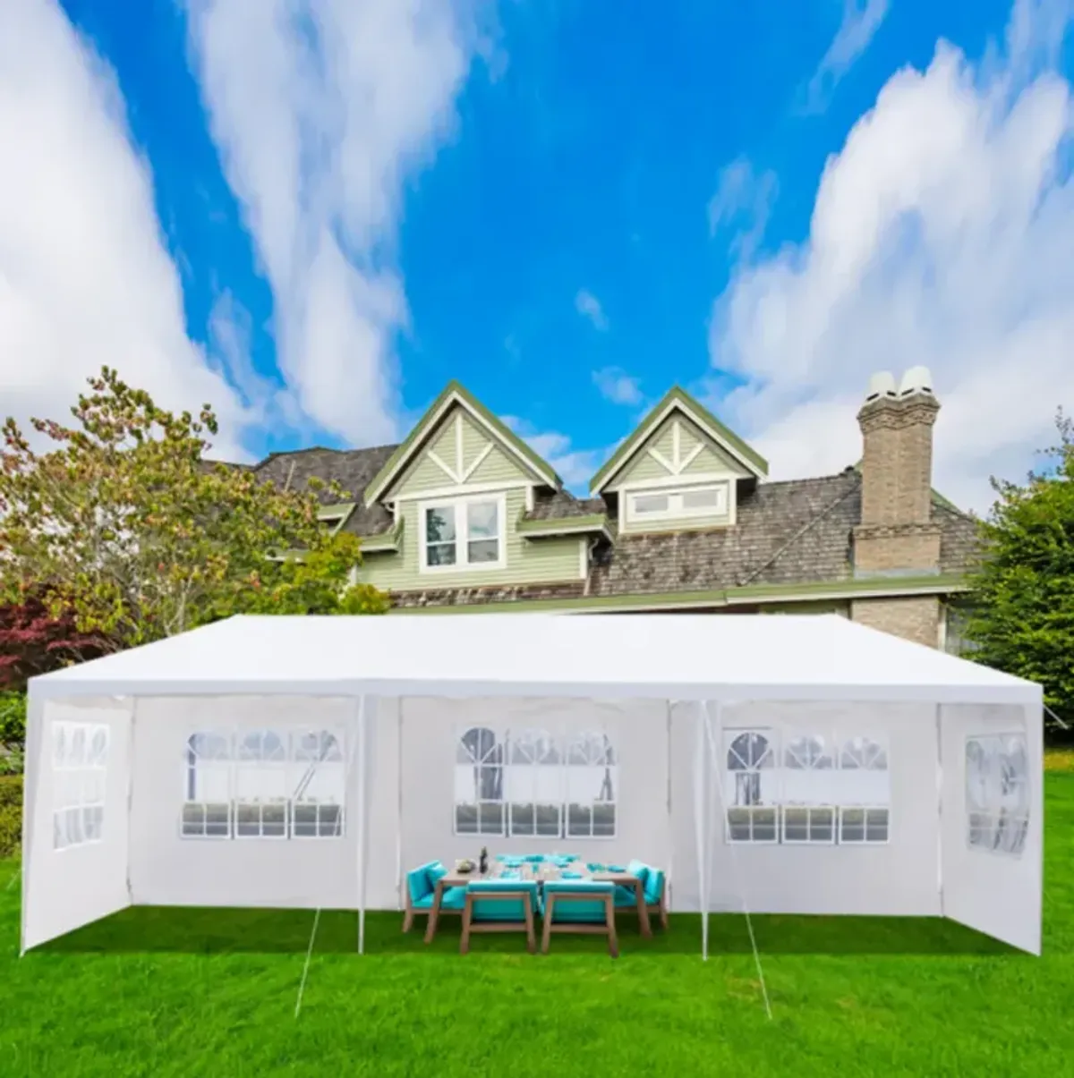 Durable 5-Sided Iron Pergola with PE Cloth and Spiral Pipe Structure