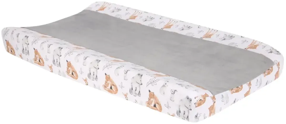 Lambs & Ivy Painted Forest White Minky Changing Pad Cover