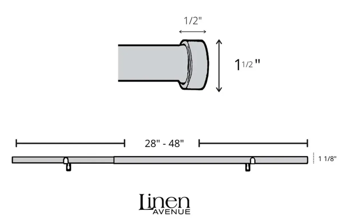 Linen Avenue End Cap Double Window Curtain Rod Set, 28 to 48-Inch, Brushed Nickel