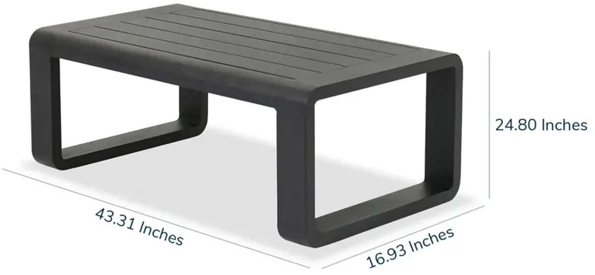 Dakota 24" Rectangular Coffee Table in Black