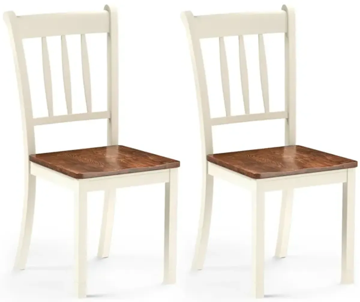 2 Pieces Solid Whitesburg Spindle Back Wood Dining Chairs