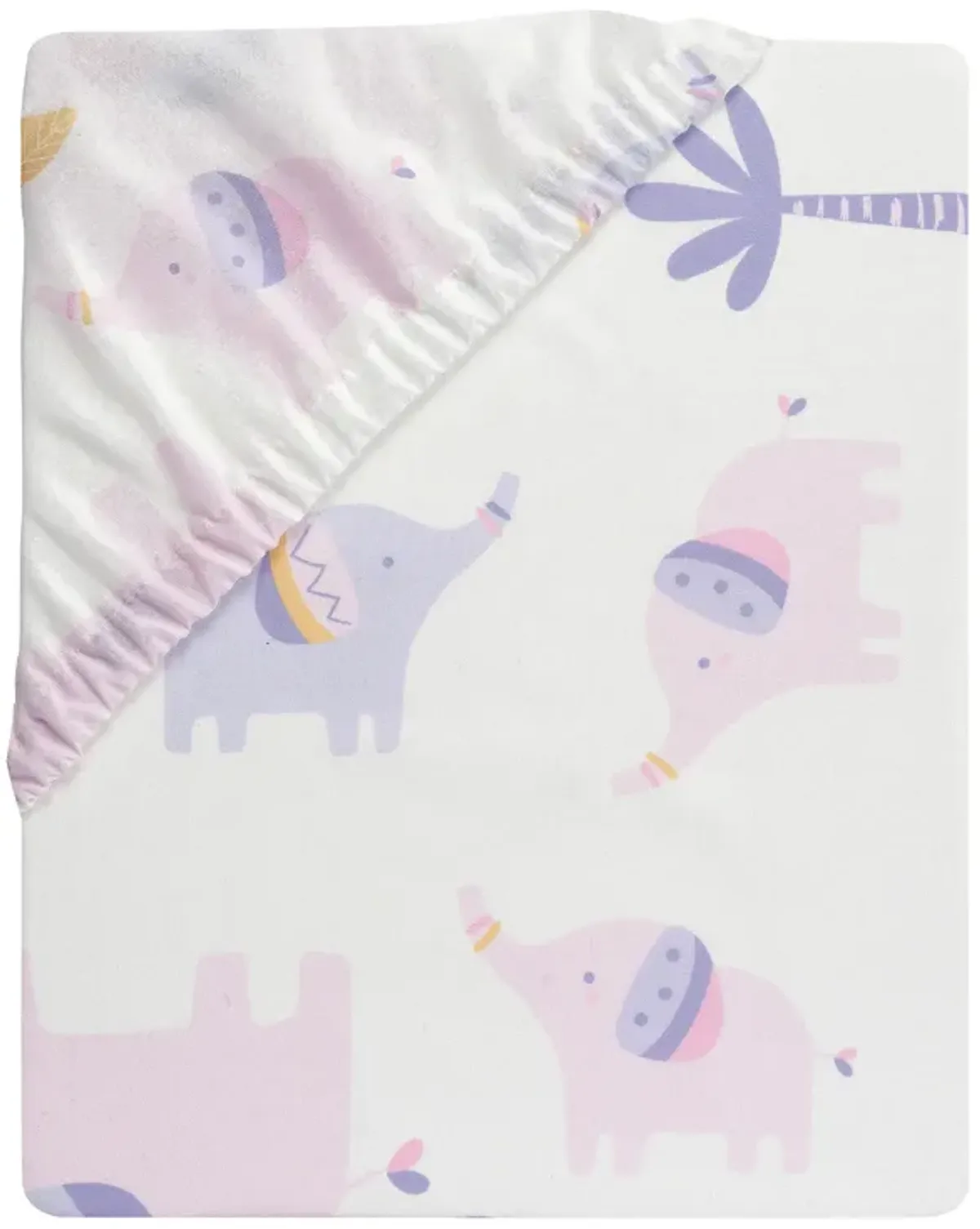 Bedtime Originals Elephant Dreams Fitted Crib Sheet - White, Animals, Jungle