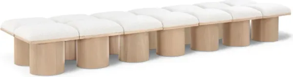Meridian Furniture Pavilion Cream Boucle Fabric Bench