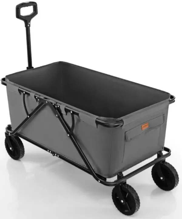 Hivvago Collapsible Folding Wagon Cart with Adjustable Handlebar