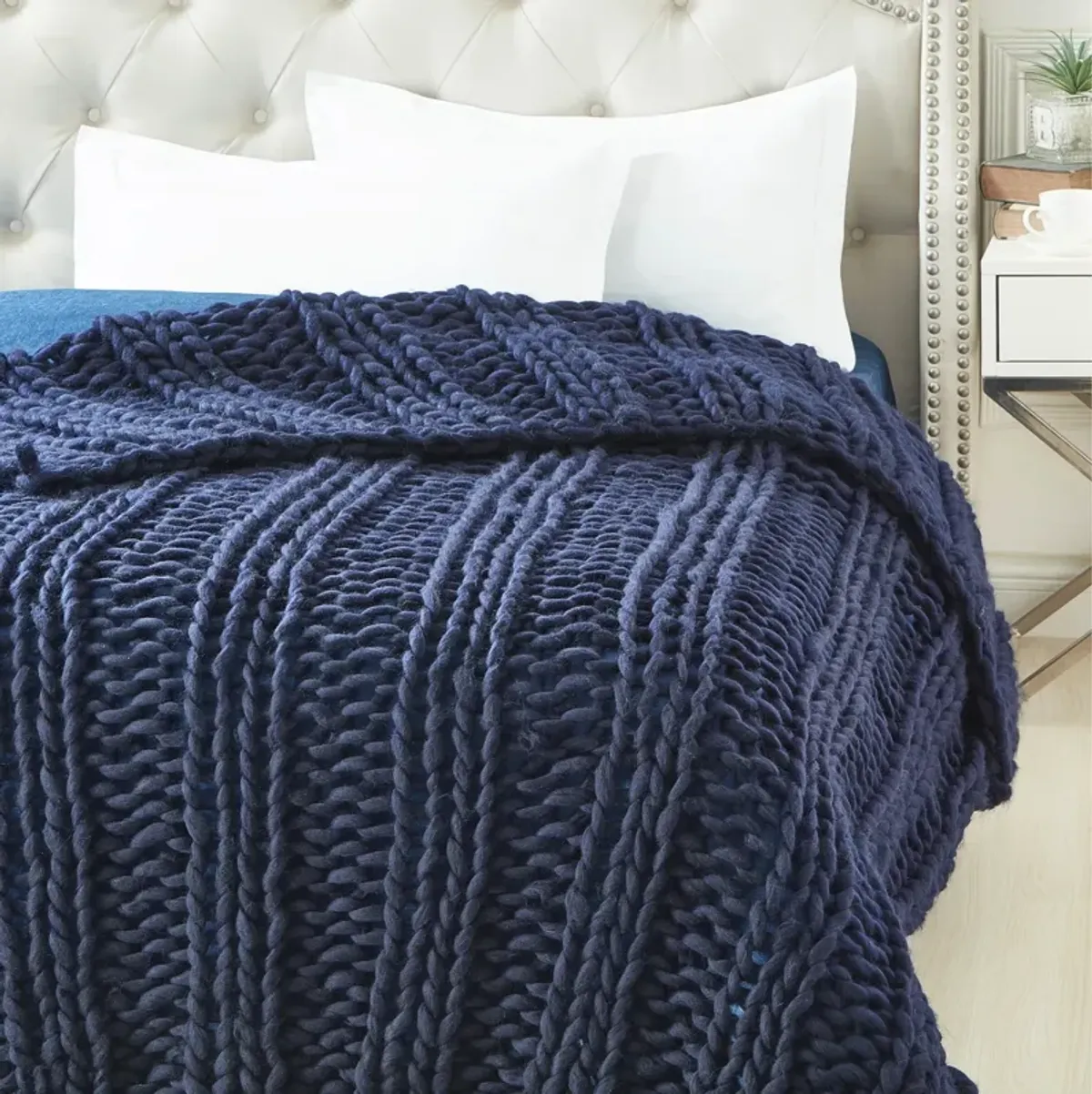 Cozy Tyme Joubert Channel Knit Throw 50"x70".