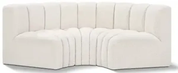 Meridian Furniture Arc Cream Boucle Fabric Modular Sofa