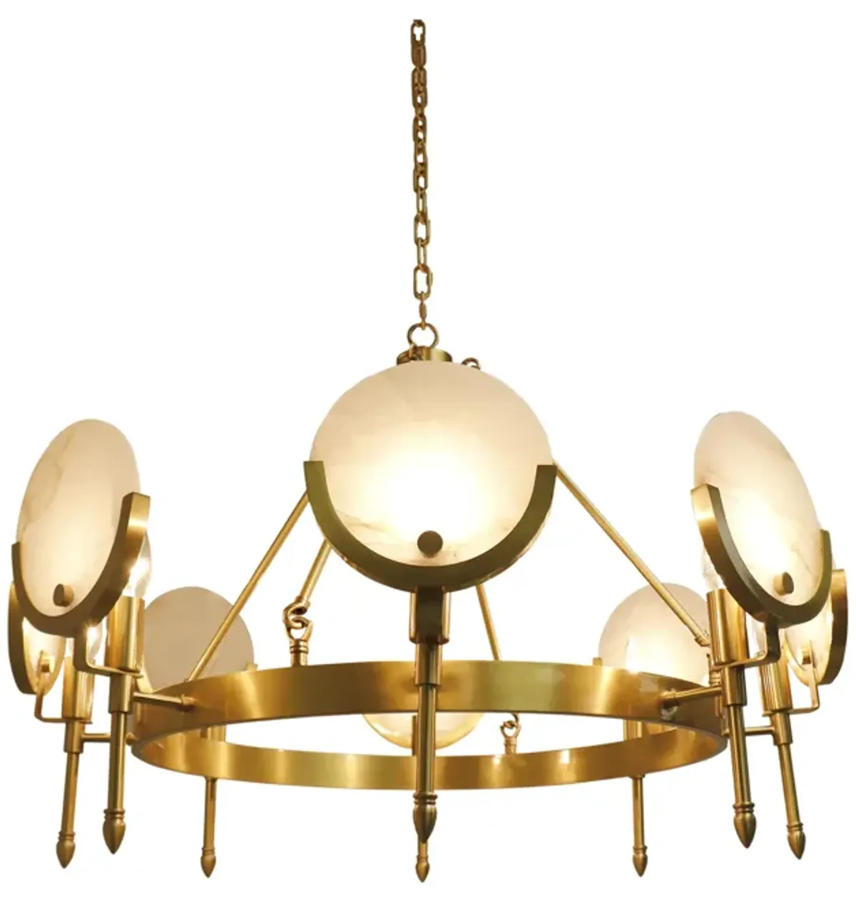 Pasargad Home Vendome Glass & Steel Chandelier Light, Gold