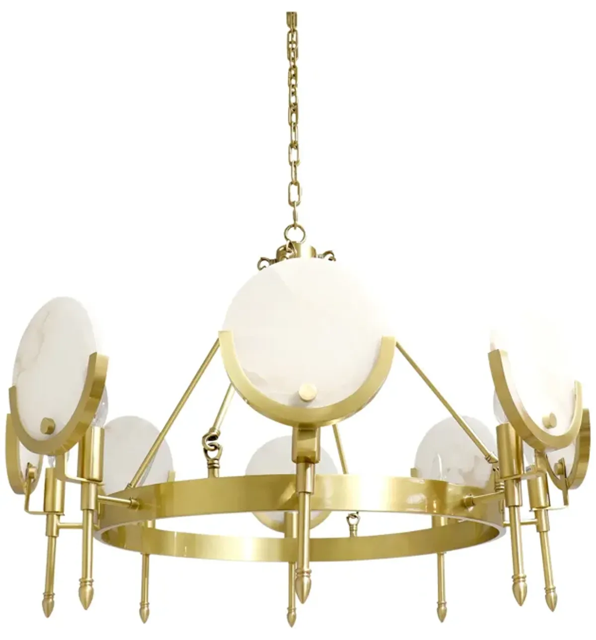 Pasargad Home Vendome Glass & Steel Chandelier Light, Gold