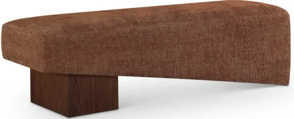 Meridian Furniture Alora Cognac Fabric Bench
