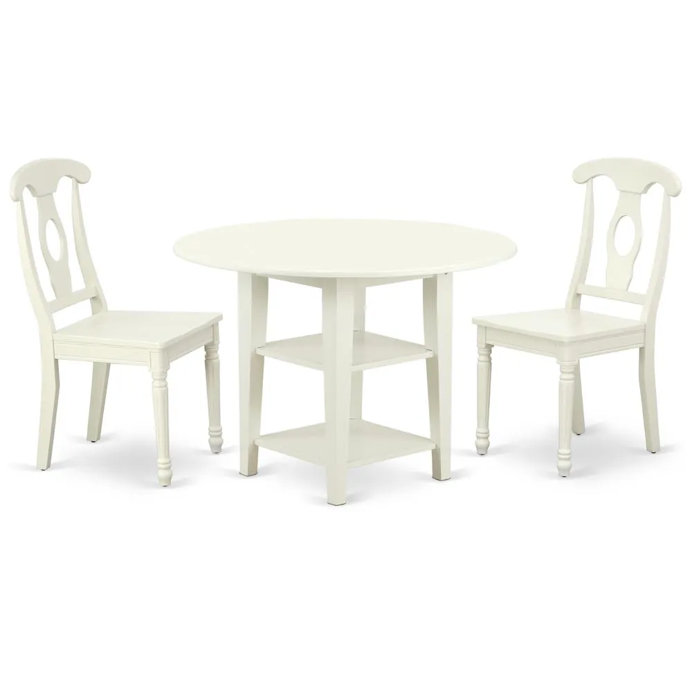 Dining Room Set Linen White, SUKE3-LWH-W