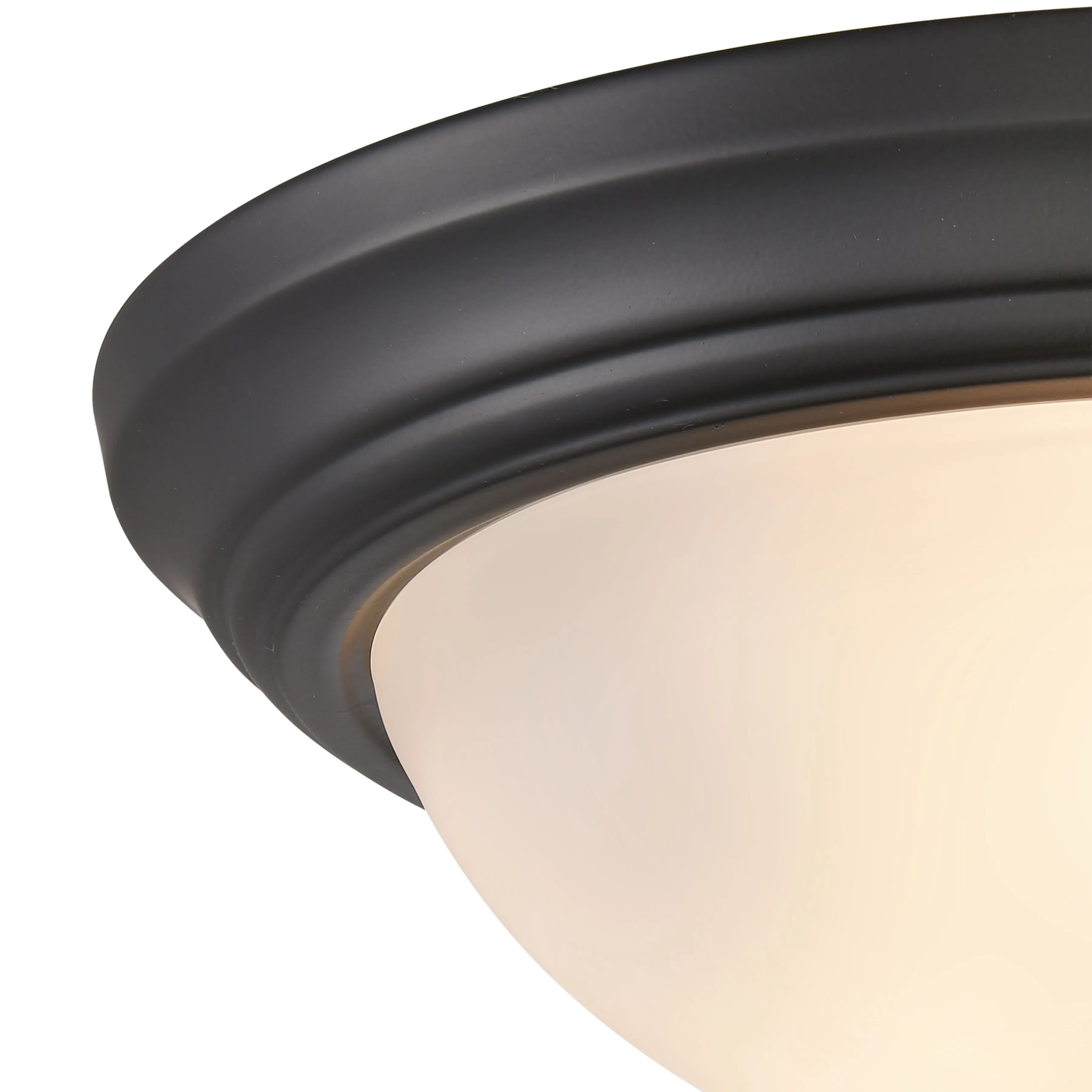 Basics 15'' Wide 3-Light Black Flush Mount