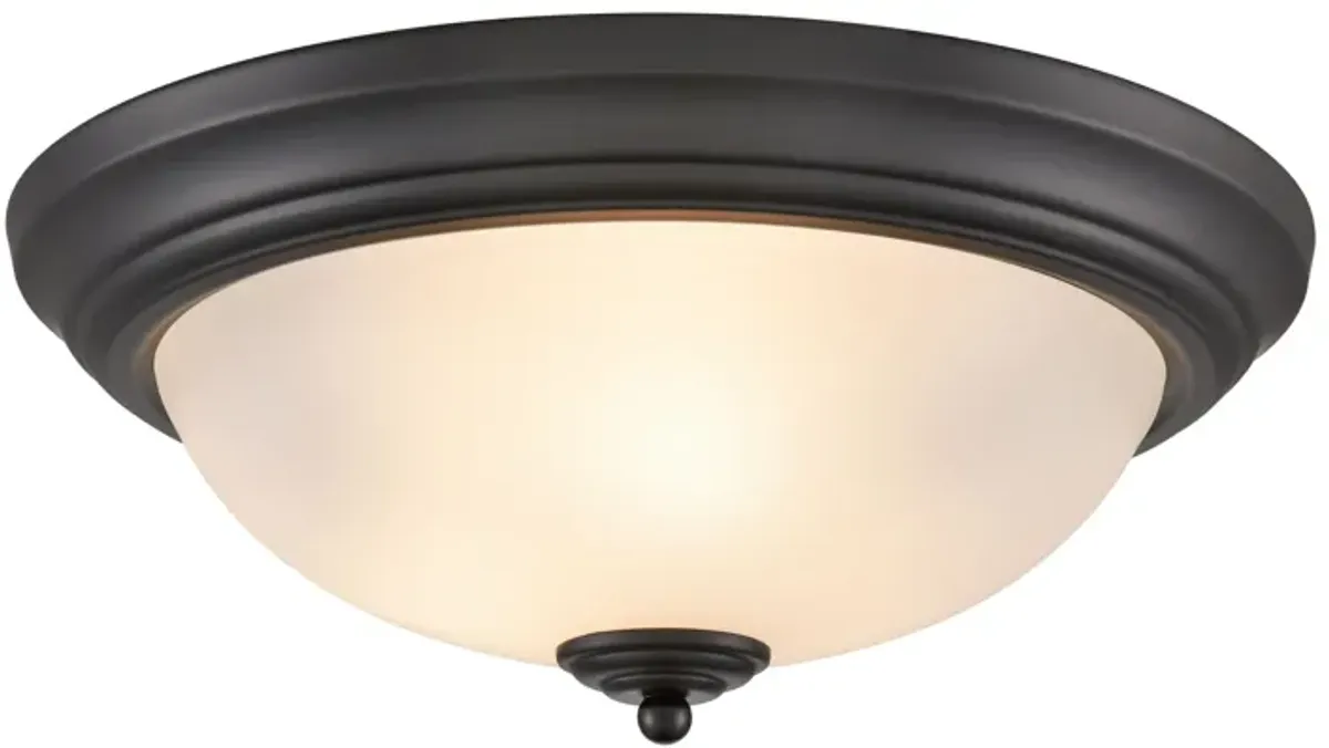 Basics 15'' Wide 3-Light Black Flush Mount