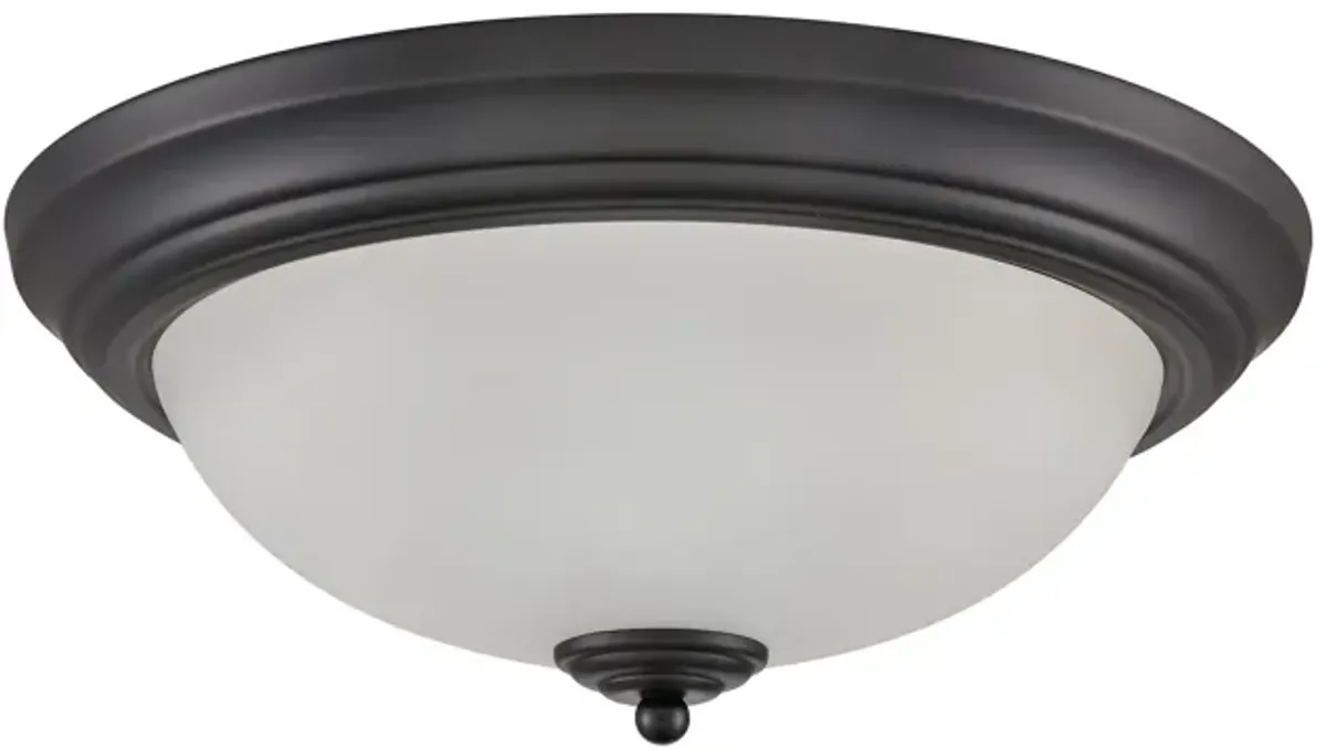 Basics 15'' Wide 3-Light Black Flush Mount