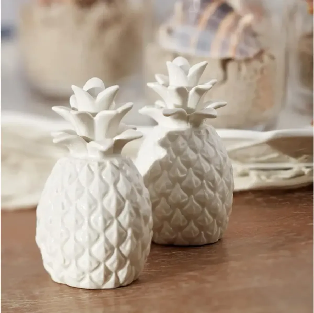 Lenox Tabletop Gifts Salt & Pepper, Pineapple, White