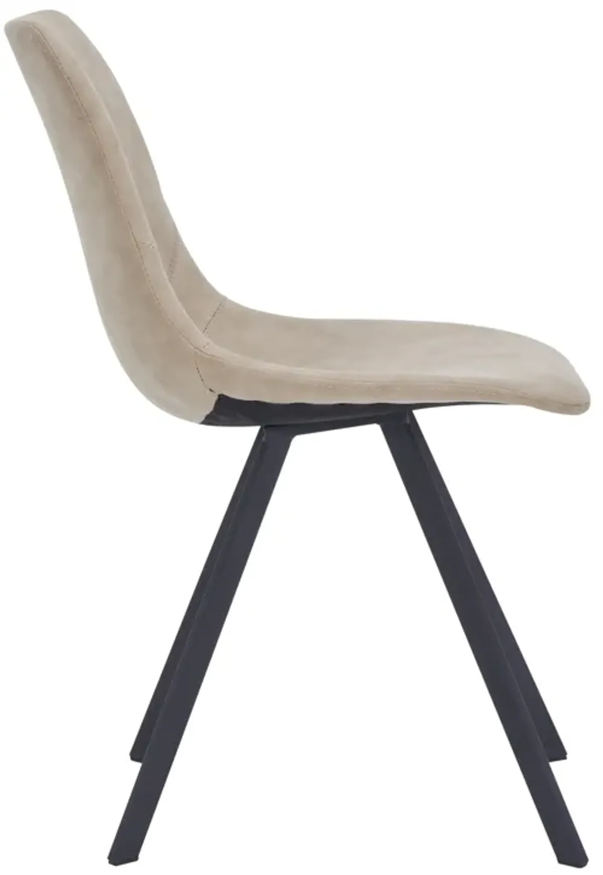 LeisureMod Markley Leather Dining Chair With Metal Legs in Olive Green