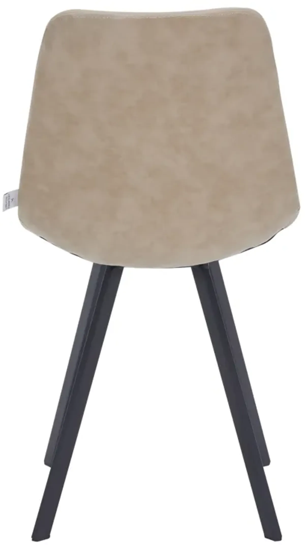 LeisureMod Markley Leather Dining Chair With Metal Legs in Olive Green