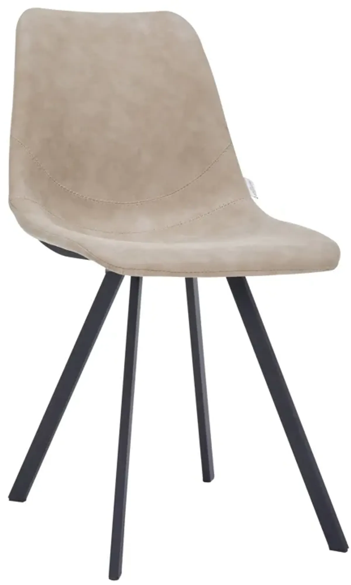 LeisureMod Markley Leather Dining Chair With Metal Legs in Olive Green