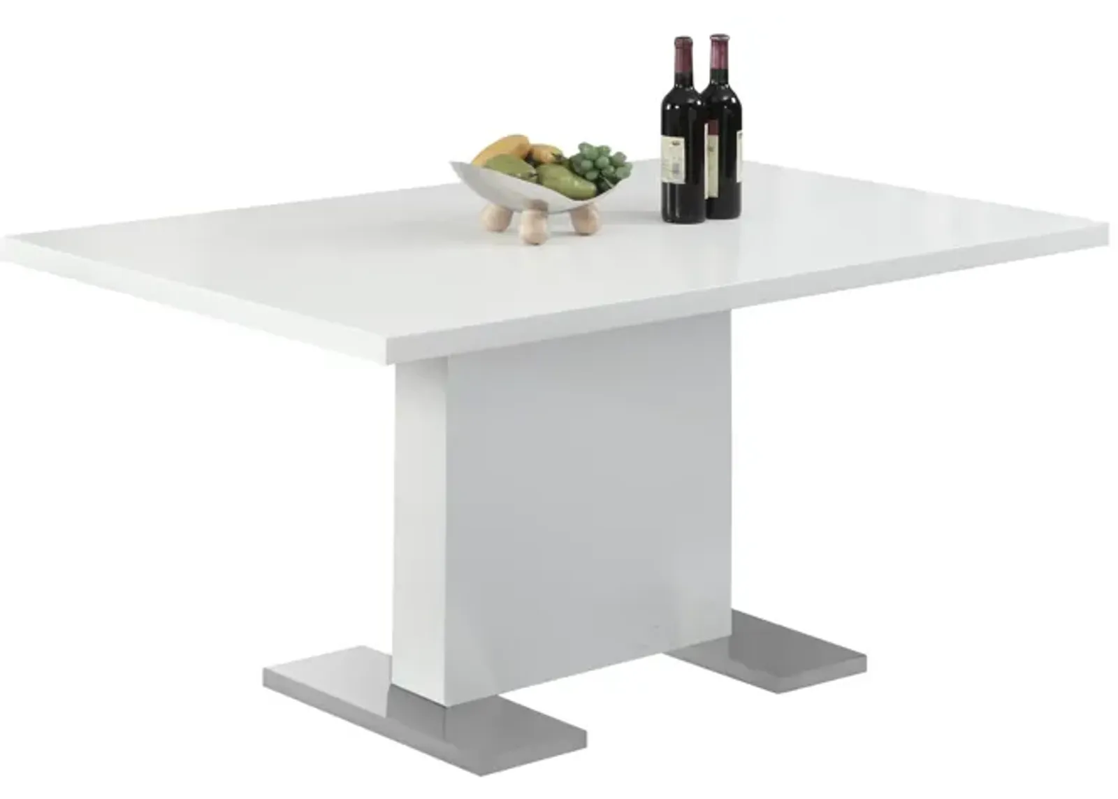 Monarch Specialties High Glossy White Dining Table, 35 x 60-Inch