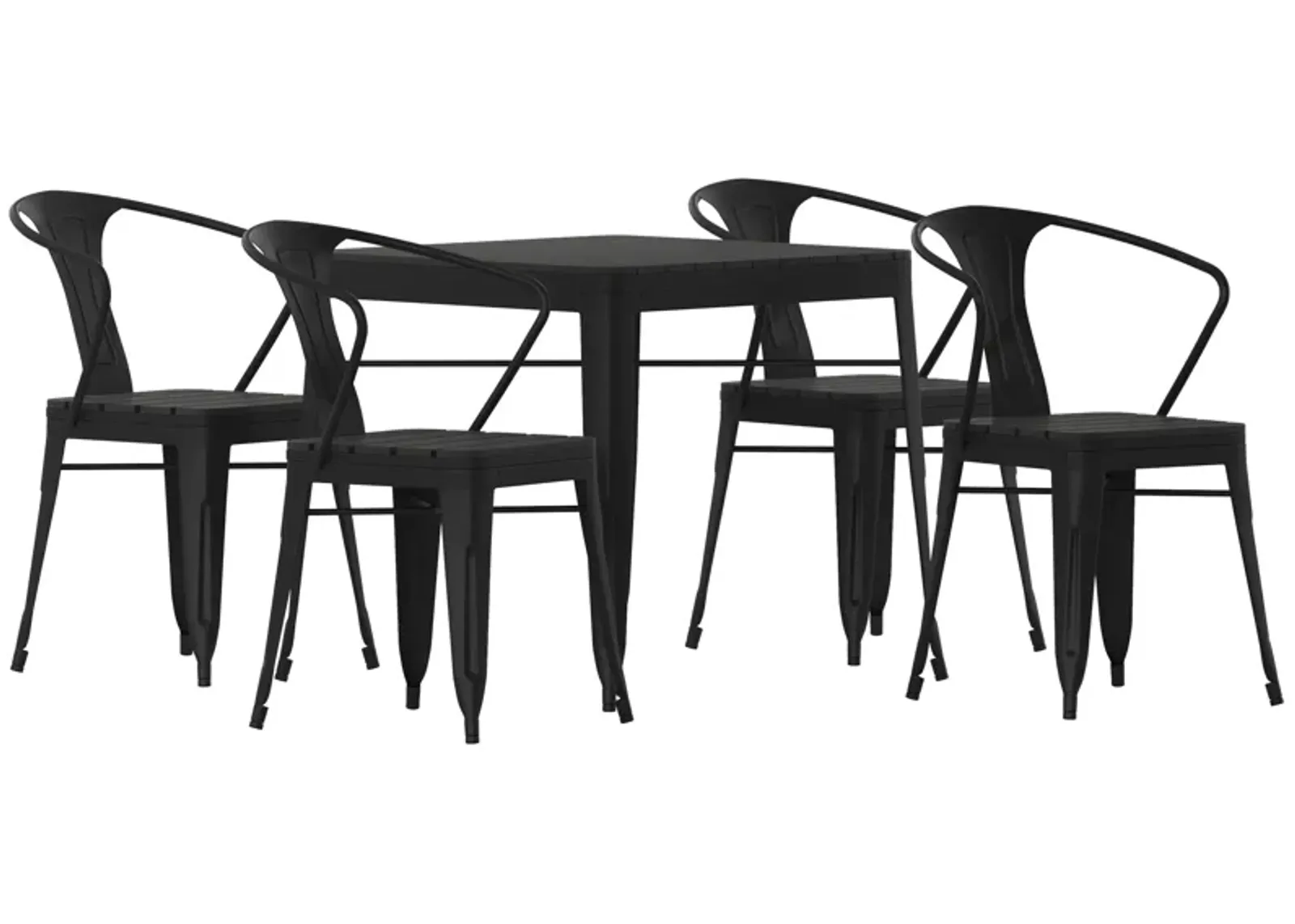 5PC Black Table and Chairs Set