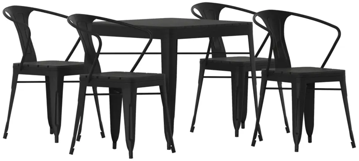 5PC Black Table and Chairs Set