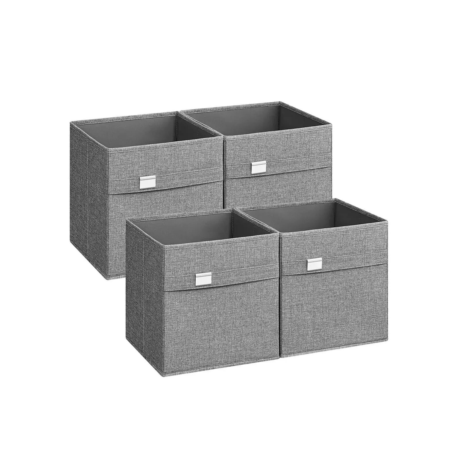 Set of 4 Storage Cubes with Double Handles for Easy Organization and Versatility