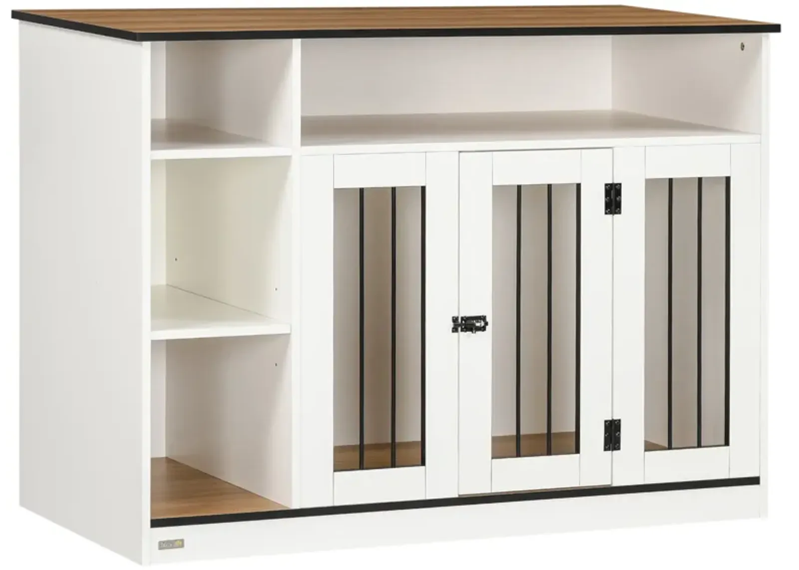 White Dog Haven: Crate End Table with Storage & Lockable Door