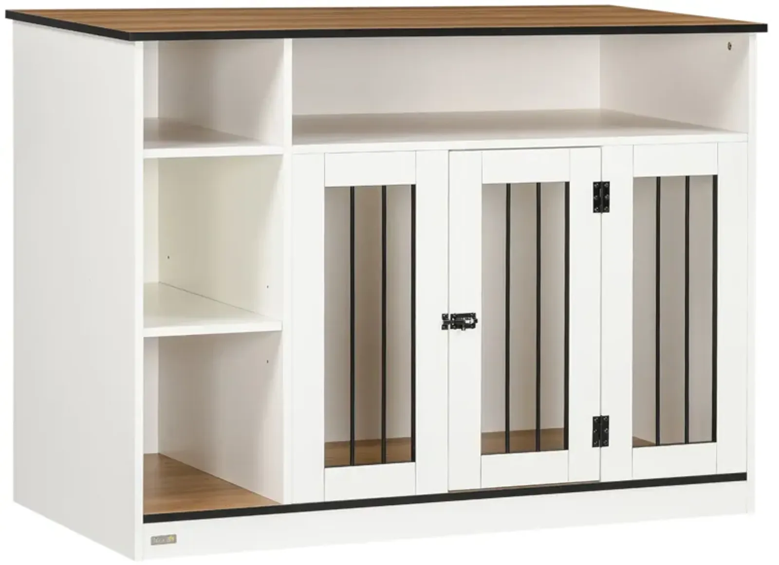 White Dog Haven: Crate End Table with Storage & Lockable Door