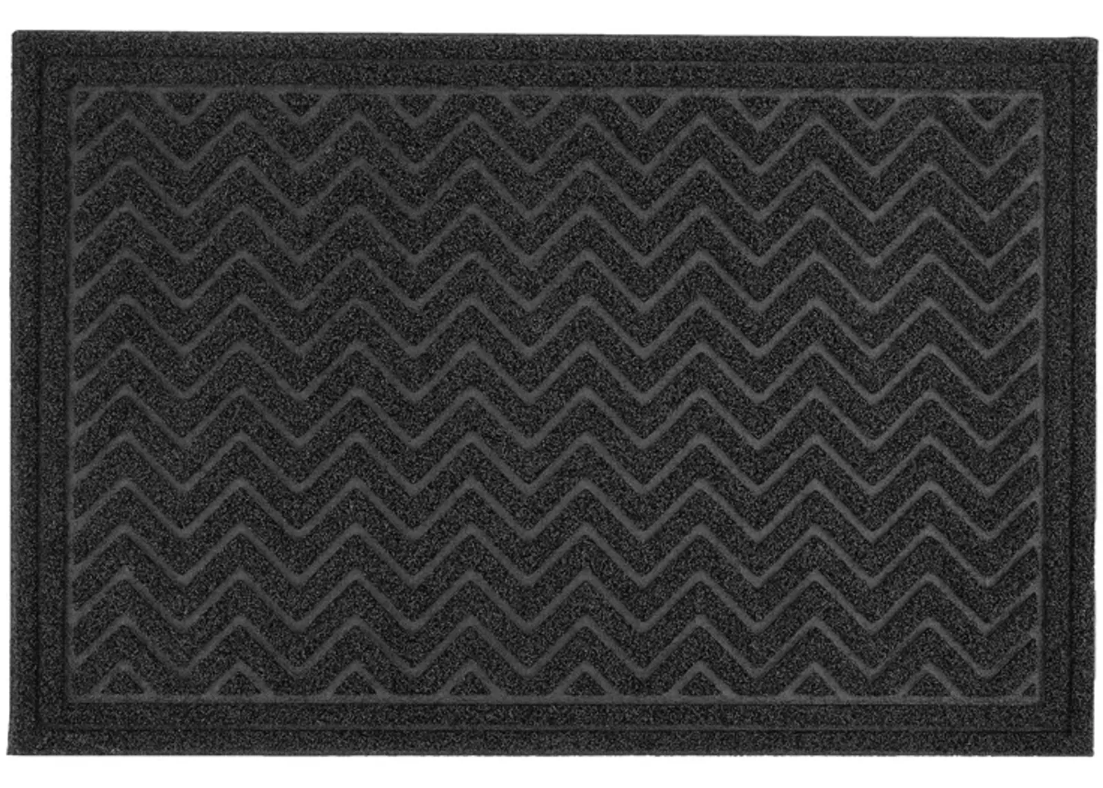 24"X35" Large Chevron Coir Doormat, Black