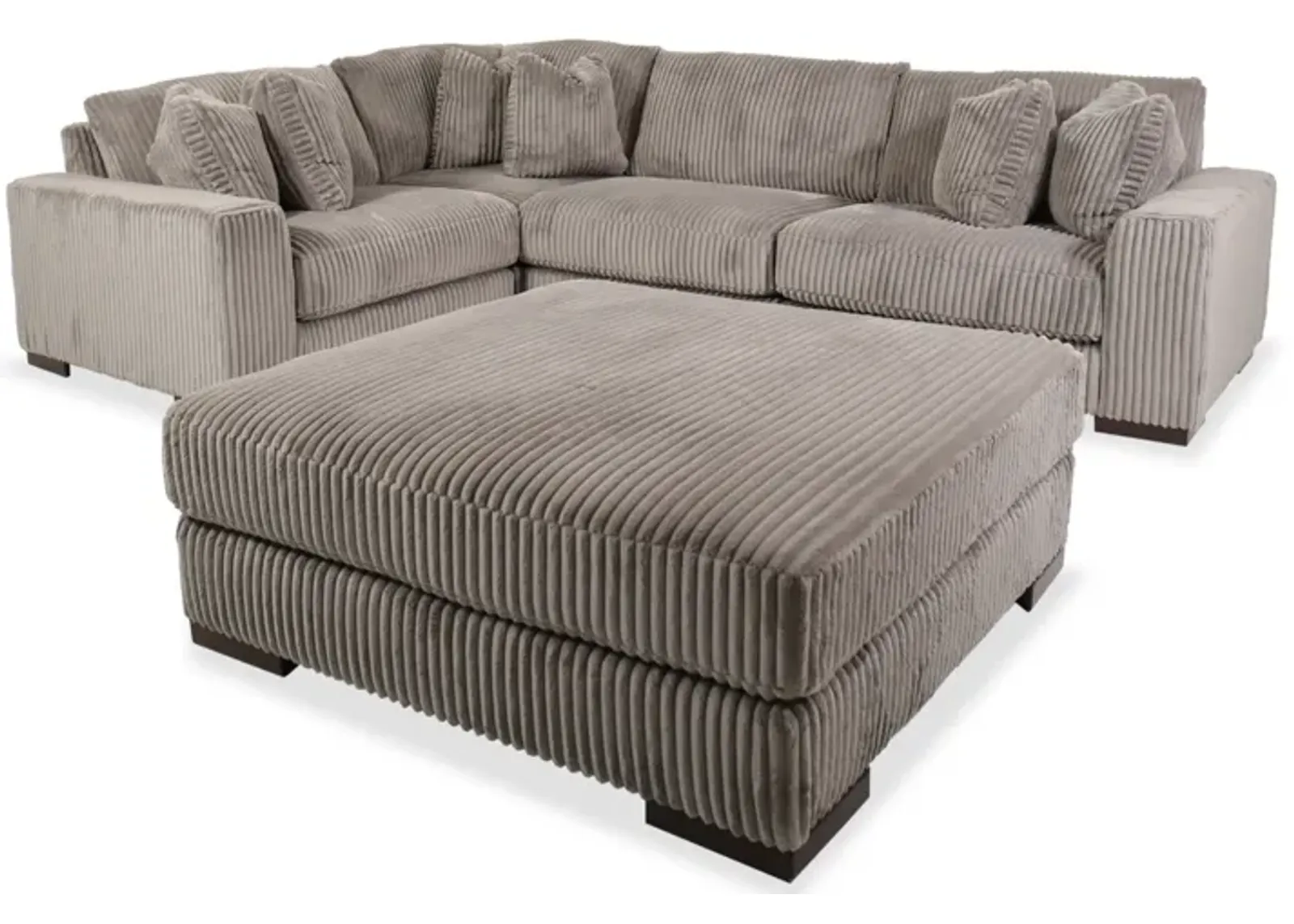 Lindyn Four-Piece Sectional and Ottoman Set