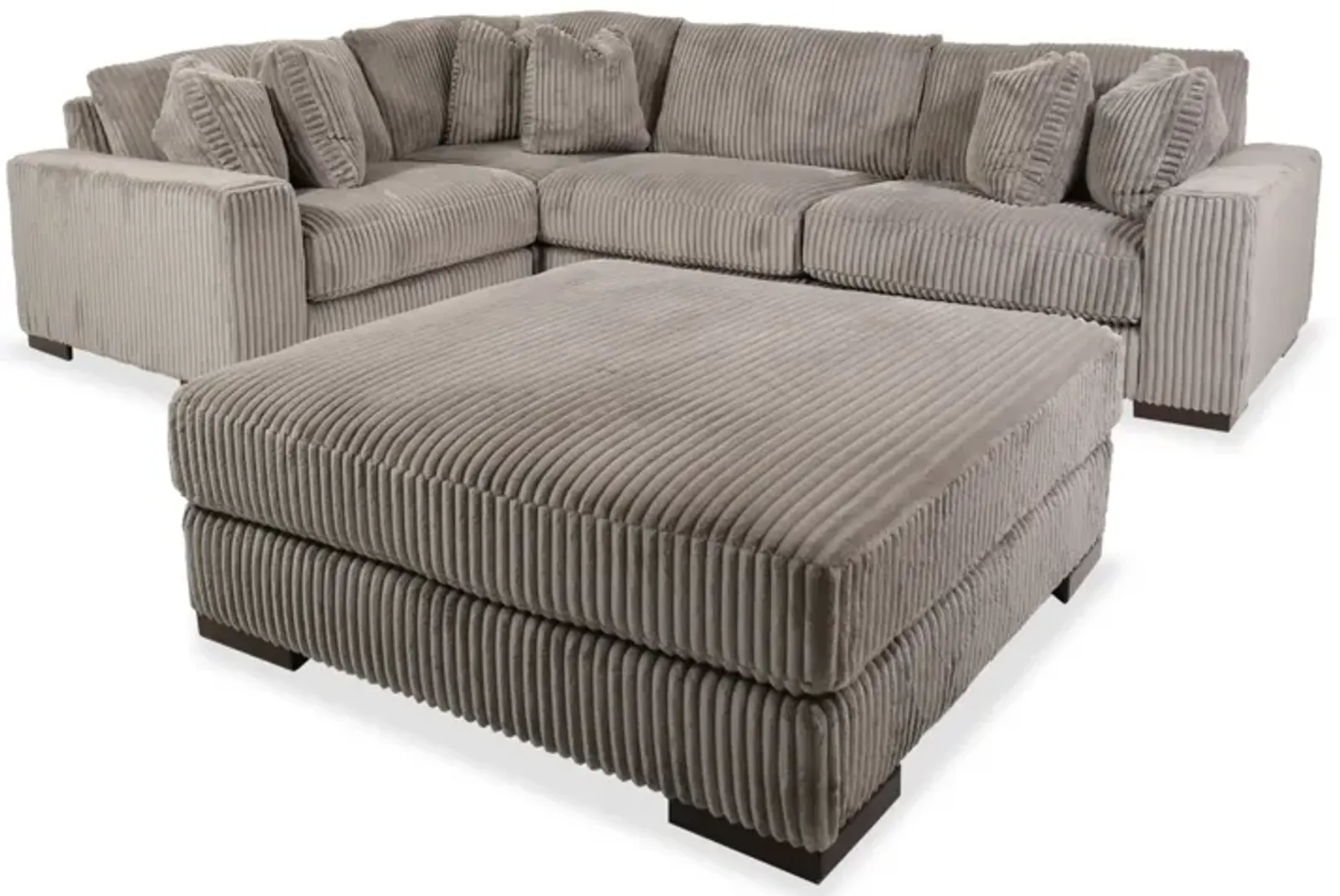 Lindyn Four-Piece Sectional and Ottoman Set