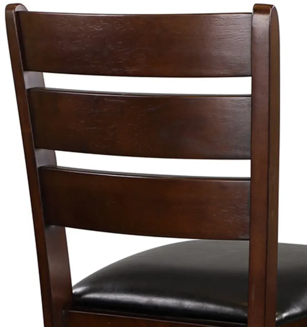 WoodCounter Height Chairs With Slatted Backs, Set of 2, Dark Brown-Benzara