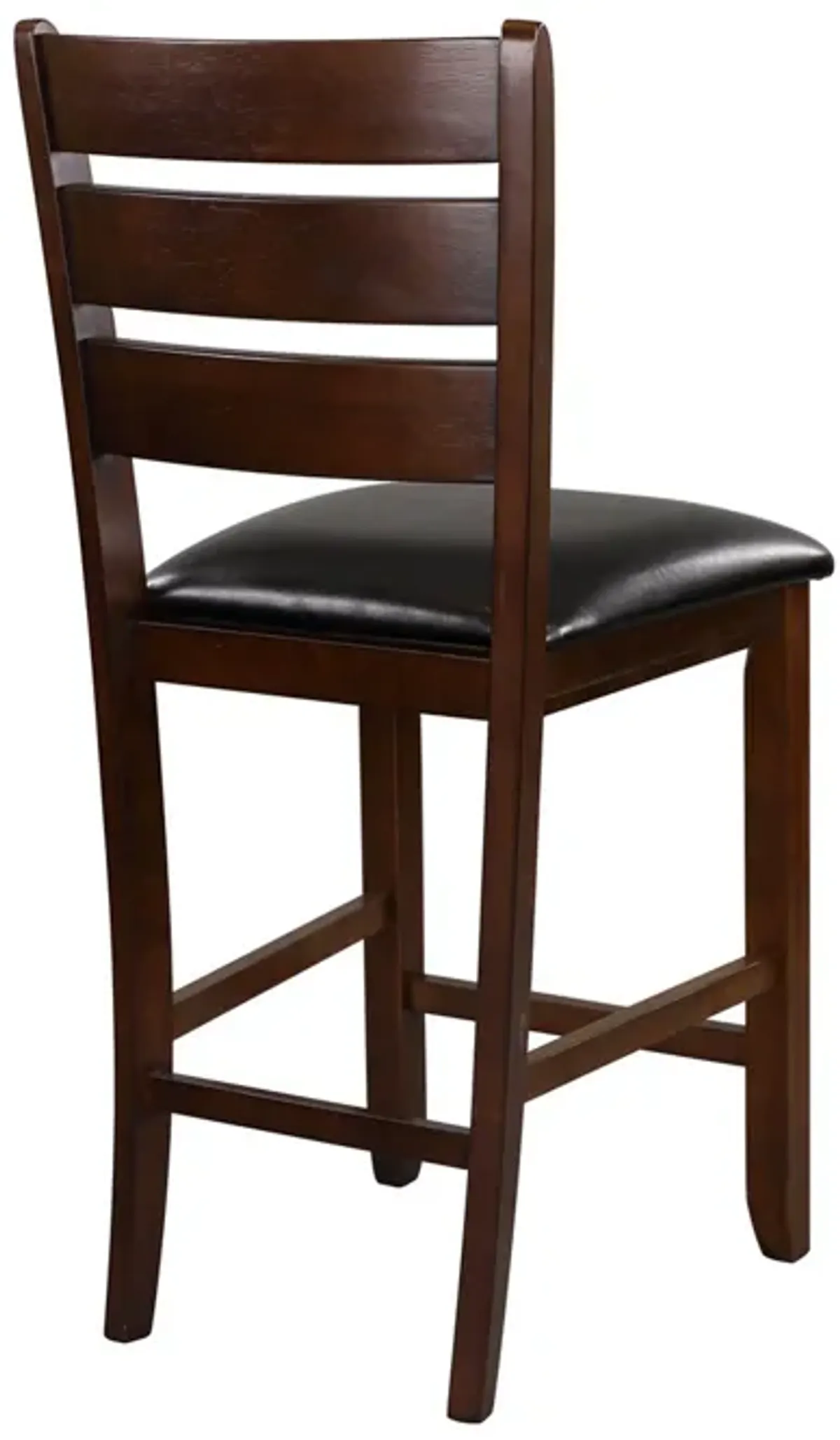 WoodCounter Height Chairs With Slatted Backs, Set of 2, Dark Brown-Benzara