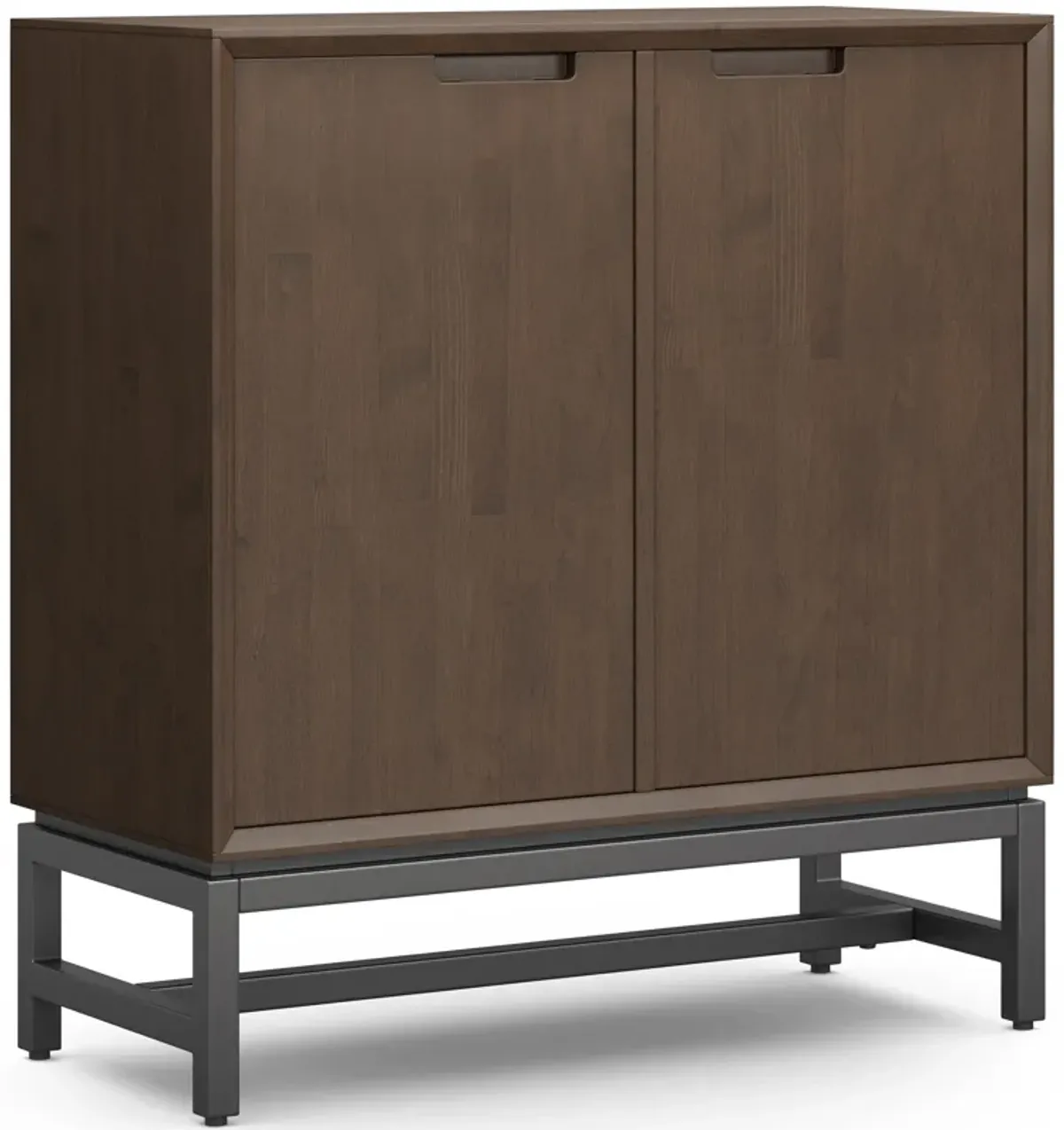 Banting SOLID HARDWOOD 39 inch Wide Modern Industrial Medium Storage Cabinet in Walnut Brown