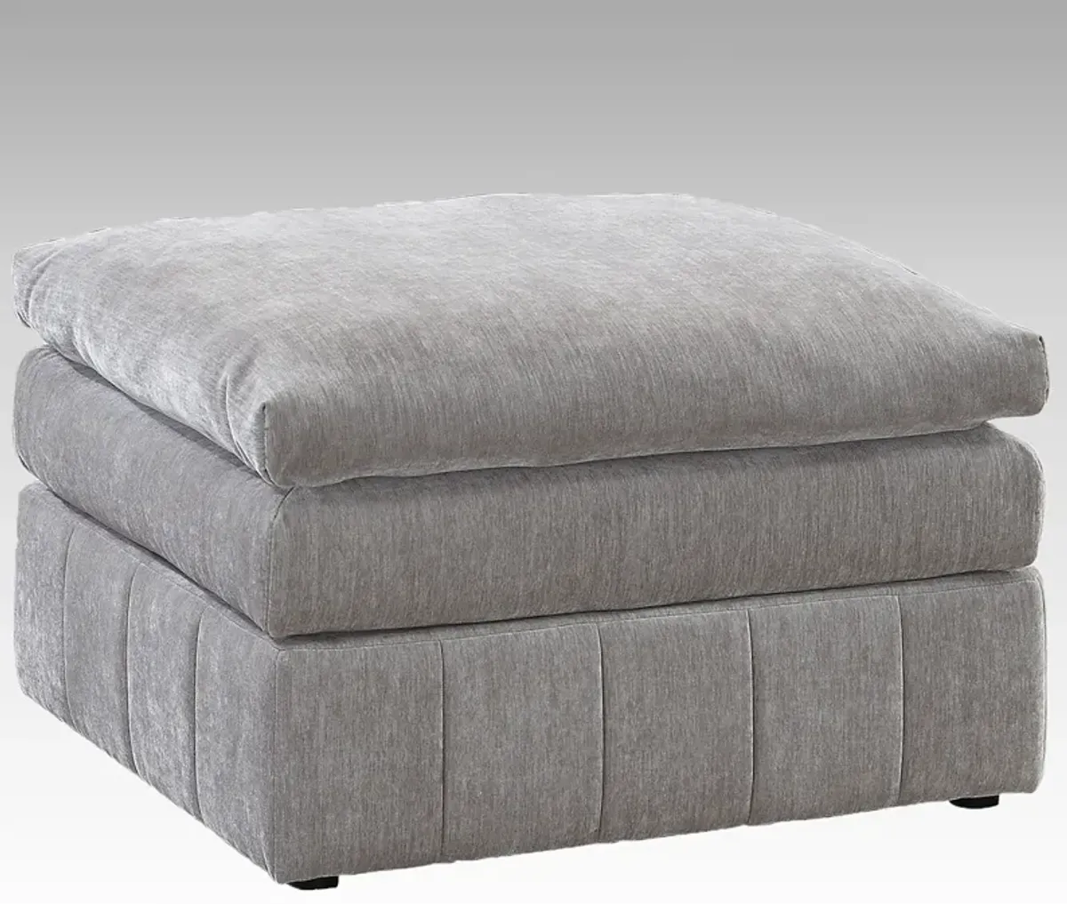 Morgan Fabric Upholstered Ottoman in Granite