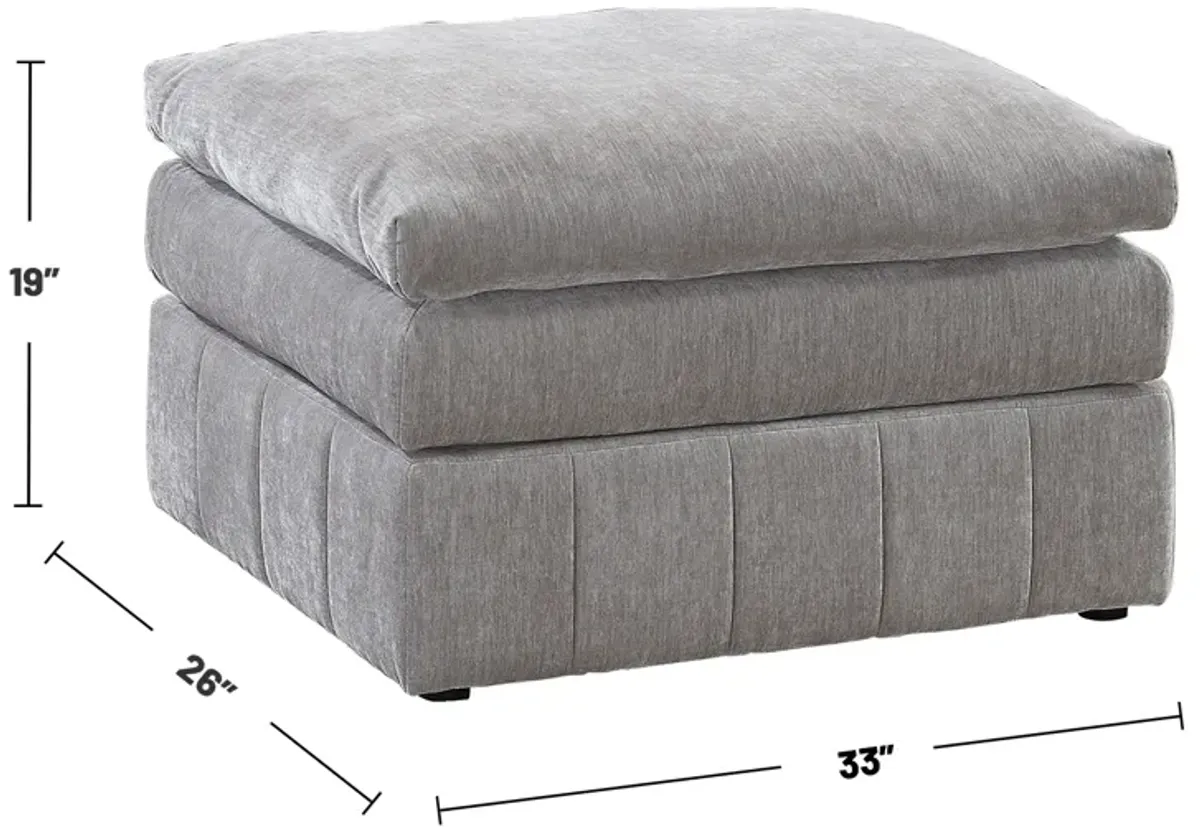 Morgan Fabric Upholstered Ottoman in Granite