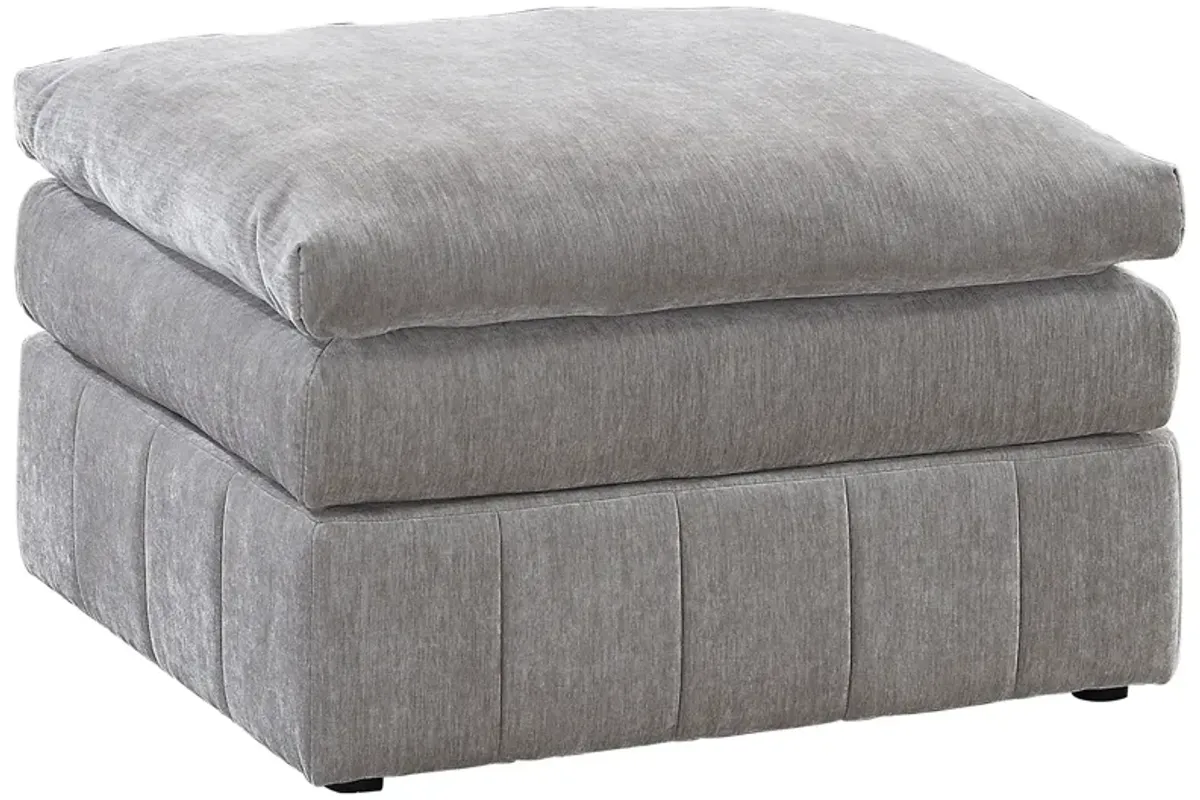 Morgan Fabric Upholstered Ottoman in Granite