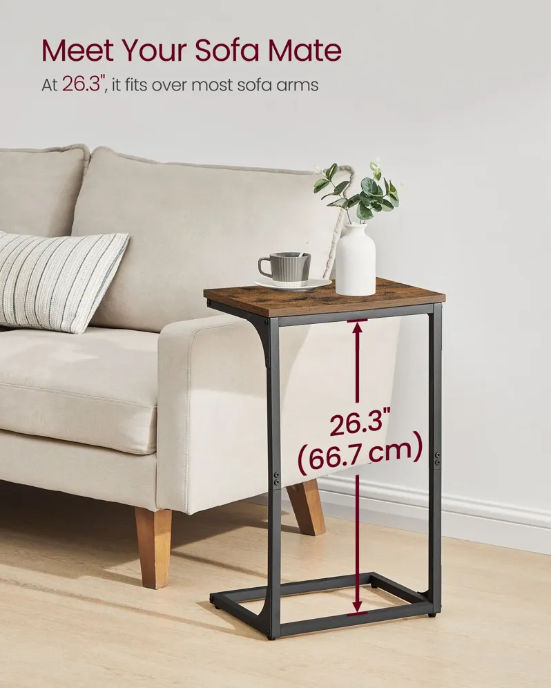 C-Shaped End Table Contemporary Design for Modern Living Rooms and Small Spaces