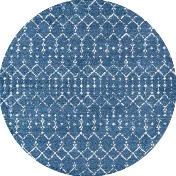 Moroccan Hype Boho Vintage Diamond Round Area Rug
