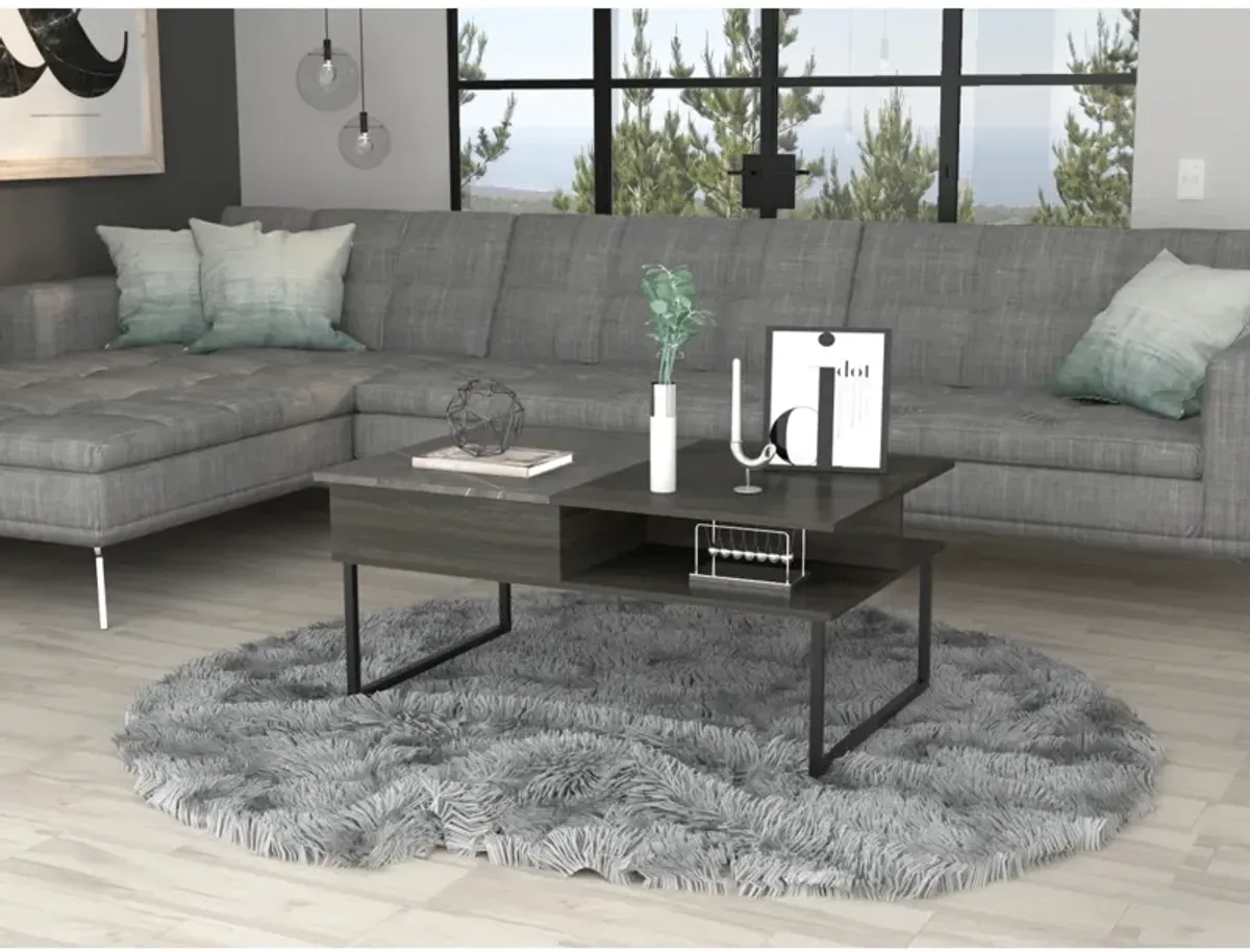 Squire 1-Shelf Lift Top Coffee Table Carbon Espresso And Onyx