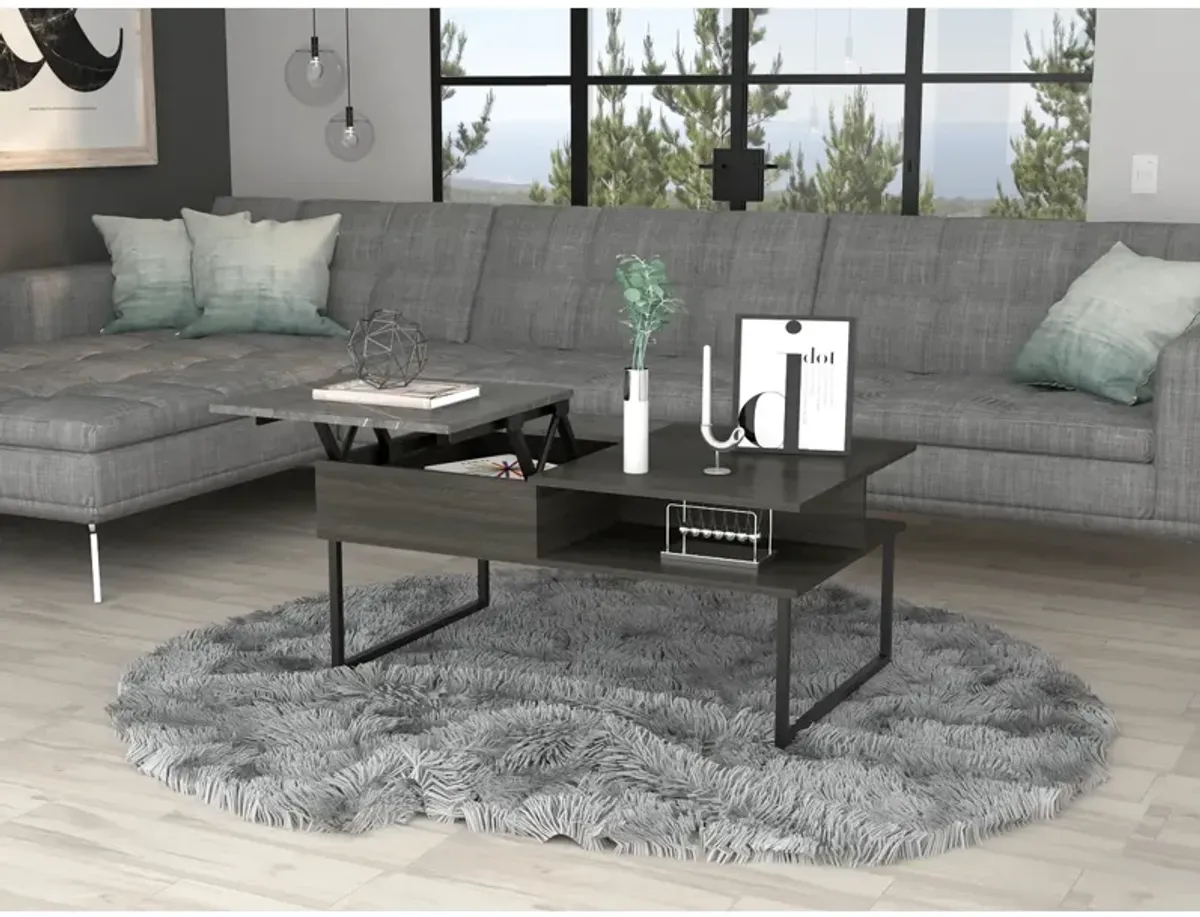 Squire 1-Shelf Lift Top Coffee Table Carbon Espresso And Onyx